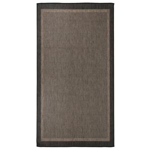 vidaXL Градински плоскотъкан килим, 80x150 см, тъмнокафяв