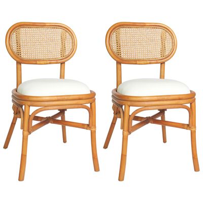 vidaXL Трапезни столове, 2 бр, светлокафяви, лен