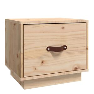 vidaXL Нощно шкафче, 40x34x35 см, борово дърво масив