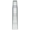 vidaXL Дъговидна габионна кошница 400x30x120/140 см поцинковано желязо