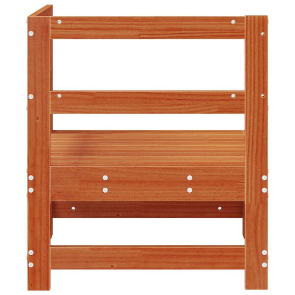 vidaXL Градинен ъглов диван Масивна боровина Восъчен Кафяв