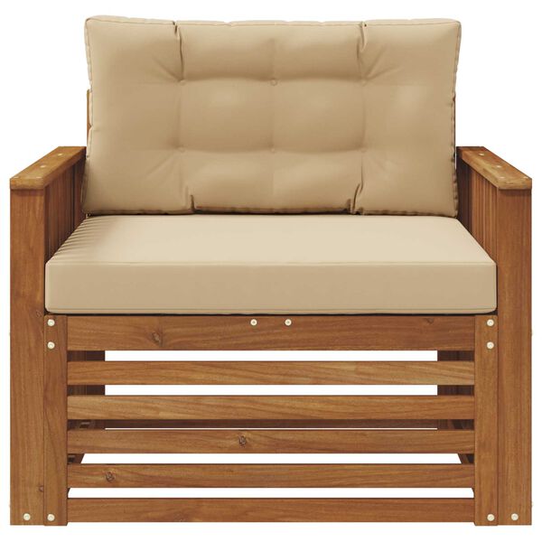 vidaXL Комплект дивани за открито Солидно акациево дърво и полиестер