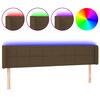 vidaXL LED горна табла за легло, тъмнокафява, 183x16x78/88 см, плат