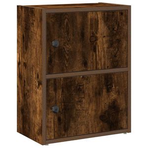 vidaXL Библиотека, опушен дъб, 40x24x52 см, инженерно дърво