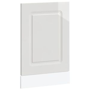 vidaXL Панел за съдомиялна машина, Kalmar, бял гланц, 45x1,5x57 см, инженерно дърво
