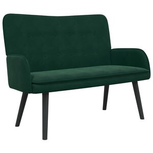 vidaXL Диван с два места Тъмен зелен 115 x 61 x 87 см Кадифе