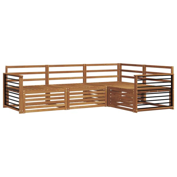 vidaXL Комплект дивани за открито 4 pcs Естествен