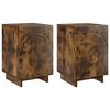 vidaXL Нощен шкаф 2 pcs Опушен дъб 33,5 x 34,5 x 50 см