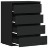 vidaXL Ъглов скрин с чекмеджета, черен, 60x41x76 см, инженерно дърво
