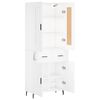 vidaXL Висок шкаф, бял, 69,5x34x180 см, инженерно дърво