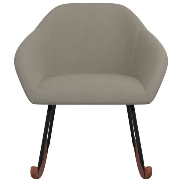 vidaXL Люлеещ се стол, светлосив, текстил