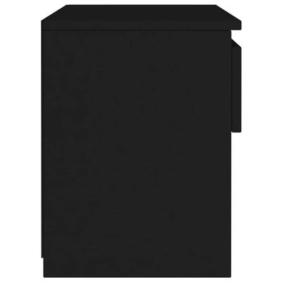 vidaXL Нощно шкафче, черно, 40x30x39 см, ПДЧ