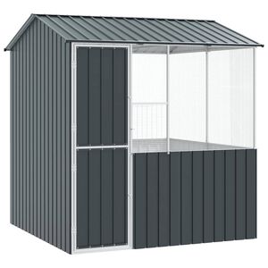 vidaXL Клетка за птици със съхранение Антрацит 215 x 209 x 230 см