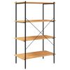 vidaXL Етажерка с 4 рафта, черно и дъб, 80x40x130 см