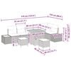 vidaXL Градински Софа Комплект с възглавница 9 pcs Бежово Полиратан