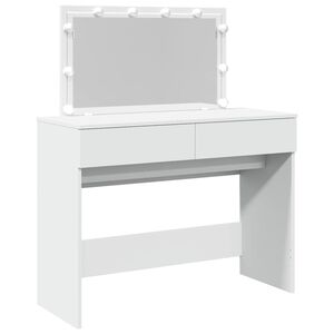 vidaXL Тоалетка с LED, бяла, 100x40x120 см