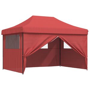 vidaXL Парти шатър 279 x 410 x 315 см Бургундско червен
