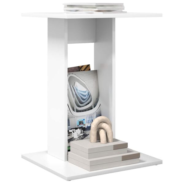 vidaXL Странична маса Бяло 45 x 40 x 62,5 см Инженерно дърво