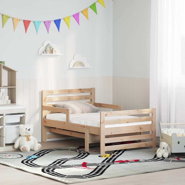 vidaXL Рамка за легло с матрак Кафяво 80 x 200 cm Солидно борово дърво