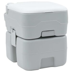 vidaXL Къмпинг тоалетна Сив и бял 41,5 x 36,5 x 42 см Полиетилен
