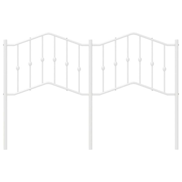 vidaXL Метална резервна табла за легло, бяла, 135 см