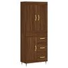 vidaXL Висок шкаф, кафяв дъб, 69,5x34x180 см, инженерно дърво