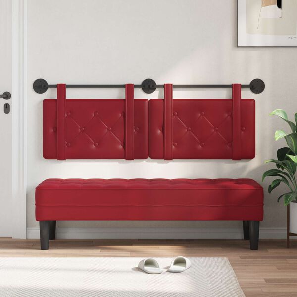 vidaXL Висяща табла Виненочервен 150 x 55 x 5 см Изкуствена