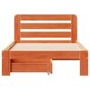 vidaXL Рамка за легло без матрак, восъчнокафяв, 75x190 см, бор масив