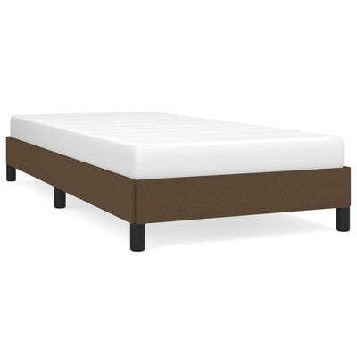 vidaXL Рамка за легло тъмнокафява 90x200 см плат