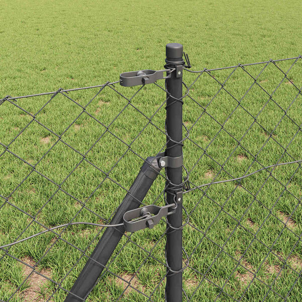 vidaXL Стълб за ограда. Сив 25 x 0,6 м (60 x 60 мм мрежа)