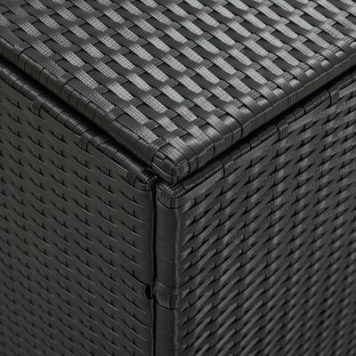 vidaXL Градински сандък за съхранение, полиратан, 180x90x70 см, черен