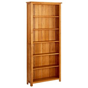 vidaXL Библиотека с 6 рафта, 80x22,5x180 см, дъбов масив