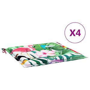 vidaXL Възглавници за градински столове 4 бр шарени 50x50x4 см текстил