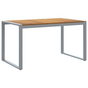 vidaXL Градинска маса Сив 140 x 80 x 75 cm Солидно акациево дърво