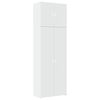 vidaXL Висок шкаф, бял, 80x42,5x249 см, инженерно дърво
