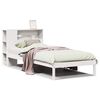 vidaXL Легло с рафтове за книги, без матрак, бял, 75x190 см, бор масив