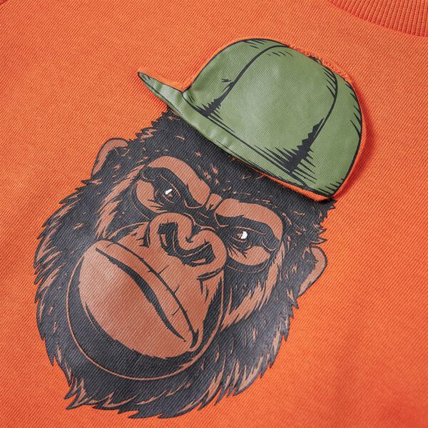 Детски суитшърт, тъмнооранжев, 140