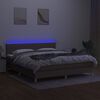 vidaXL Боксспринг легло с матрак и LED, таупе, 160x200 см, плат