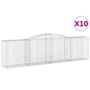 vidaXL Габионни кошници арка 10 бр 400x50x100/120см поцинковано желязо