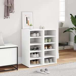 vidaXL Шкафове за обувки, 2 бр, бели, 31,5x35x70 см, инженерно дърво