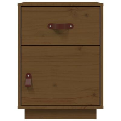 vidaXL Нощни шкафчета, 2 бр, меденокафяви, 40x34x55 см, бор масив