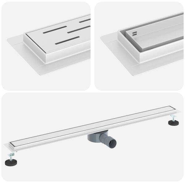 vidaXL Душ канал 2-в-1 с 360&deg; сифони Сребрист 100 cm