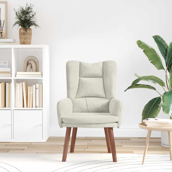 vidaXL фотьойл Крем 63 x 67 x 94 см Кадифе