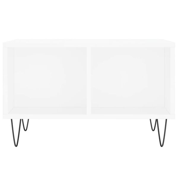 vidaXL Кафе маса, бяла, 60x50x36,5 см, инженерно дърво