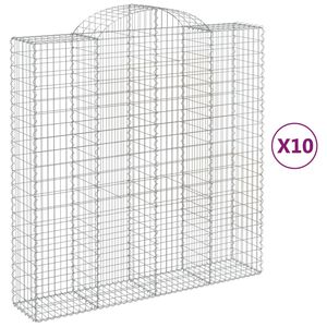 vidaXL Габиони кошници арка 10 бр 200x50x200/220 см поцинковано желязо