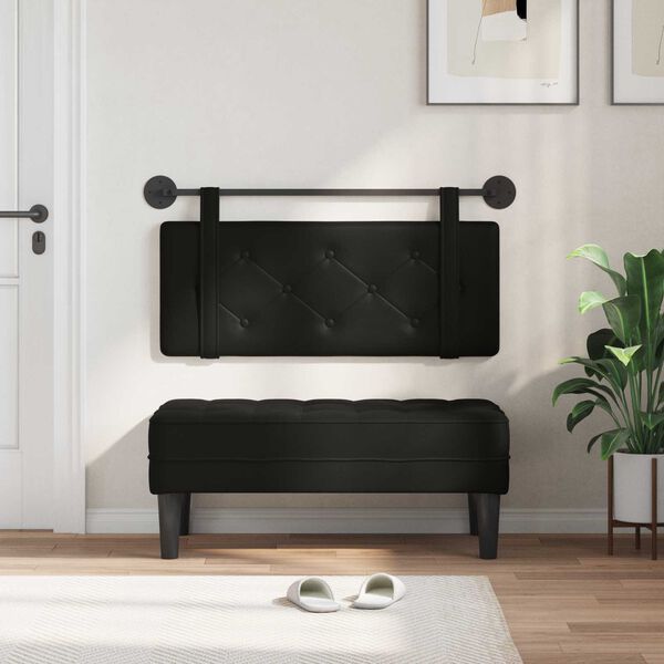 vidaXL Висяща табла Монтиране на стена Черен 100 cm Изкуствена