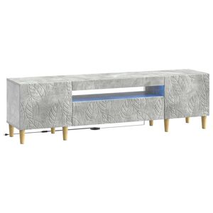 vidaXL LED телевизионен кабинет DELFT 153 x 35 x 43 см Бетонно сиво