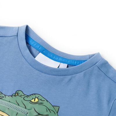 Детска тениска, средно синя, 92