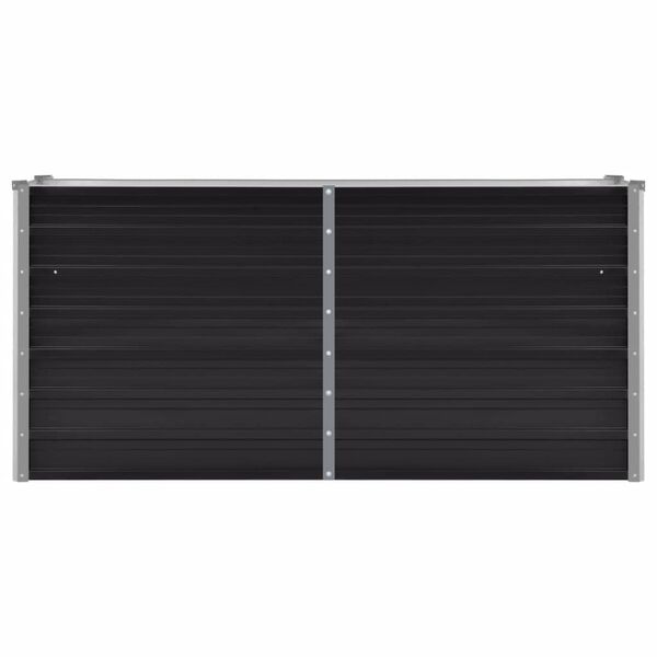 vidaXL Градинска висока леха антрацит 160x40x77 см поцинкована стомана