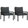 vidaXL Градински столове със сиви възглавници 2 бр 68x76x79 см стомана